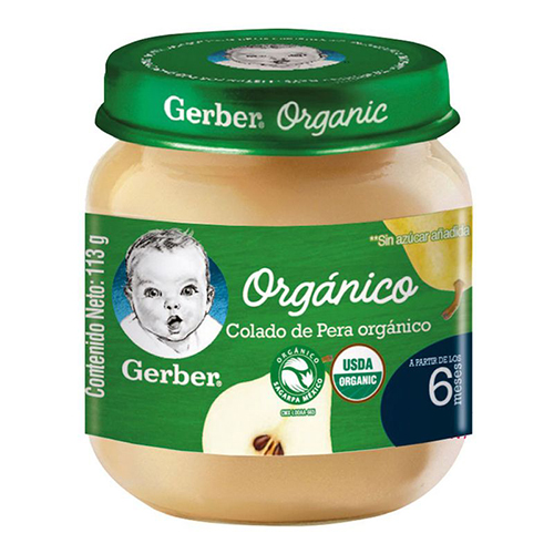 Gerber, Compota Orgánica de Pera Colada 113 g – CropaFresh
