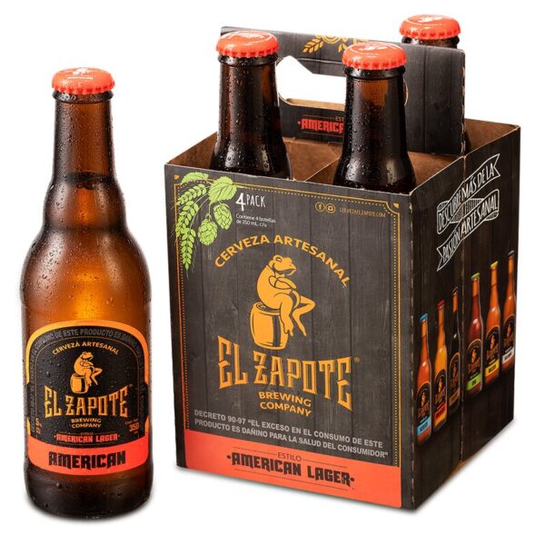 El Zapote, American Lager 4 unid 350 ml