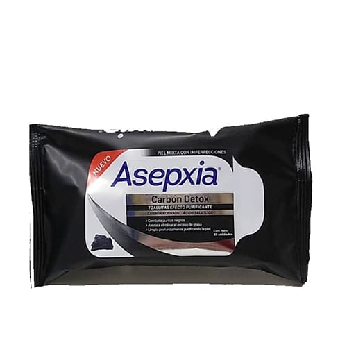 Asepxia, Toallitas Carbón Detox 25 unid - Cropa Fresh