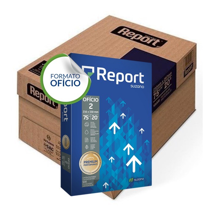 Report, Caja de Resmas de papel 75g Tamaño Oficio - Cropa Fresh