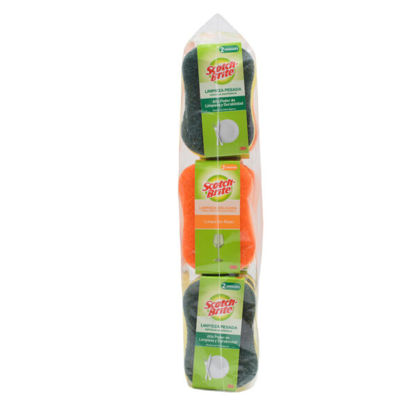Scotch Brite, Esponja Doble Uso Trabajo Pesado y Delicado 12 Unid