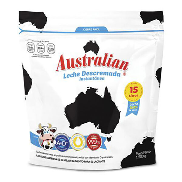 Australian, Leche Descremada en Polvo 1.5 kg