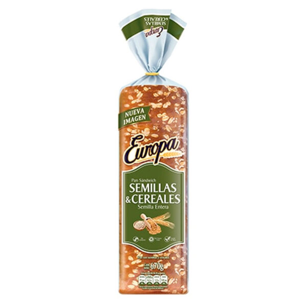 Europa, Pan Integral Semillas y Cereales 670 g