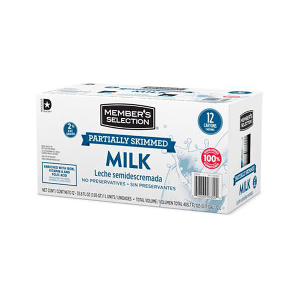 Member's Selection, Leche Semidescremada 12 unid 1 L / 33.8 oz