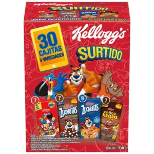 Kelloggs Paquete Surtido de Cereales 30 Unidades  33.7 oz 956 g