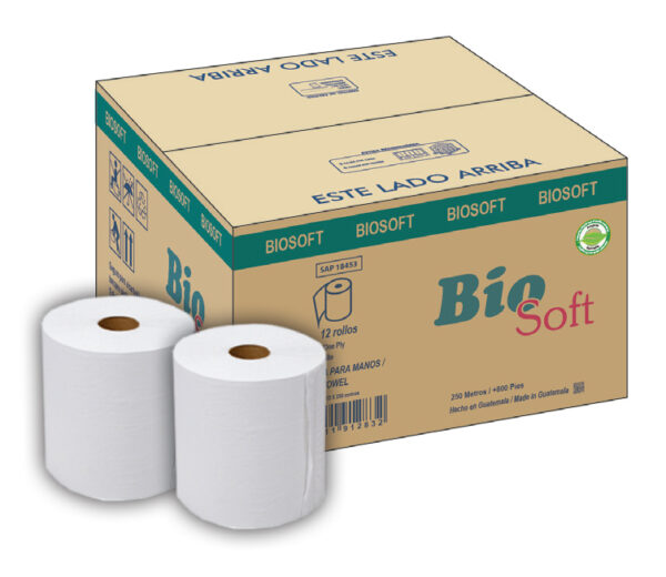 Papel Toalla Ecosoft 0.20 x 305 mts PAQ de 6 U