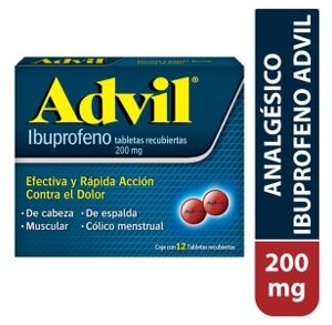 Advil - Caja de 12 Tabletas Recubiertas