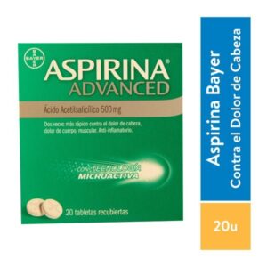 Aspirina Advanced 500 Mg (20 tabletas)