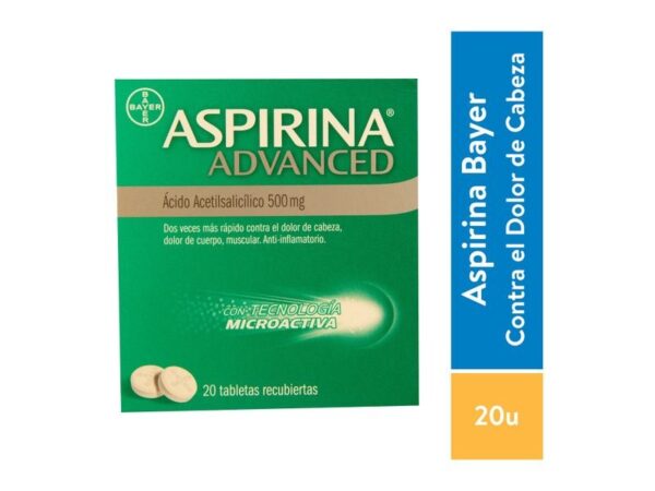Aspirina Advanced 500 Mg (20 tabletas)