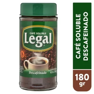 Cafe Legal Soluble Descafeinado ( 180 gramos )