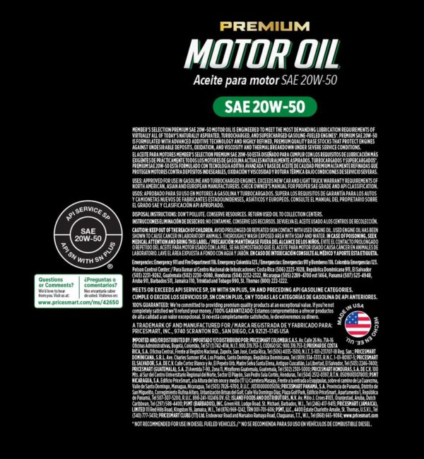Members Selection 20W50 Aceite para Motor - Imagen 3