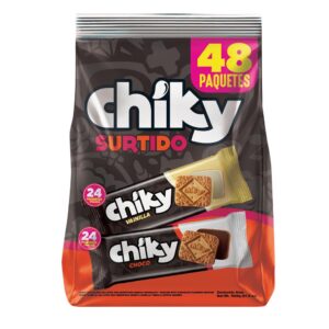 Chiky Galletas Surtidas Sabor a Chocolate y Vainilla 48 Unidades