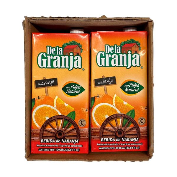 De La Granja Bebida de Naranja 12 Unidades  1L - Imagen 3