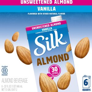 Silk Bebida de Almendras sin Endulzante Sabor a Vainilla 6 Unidades