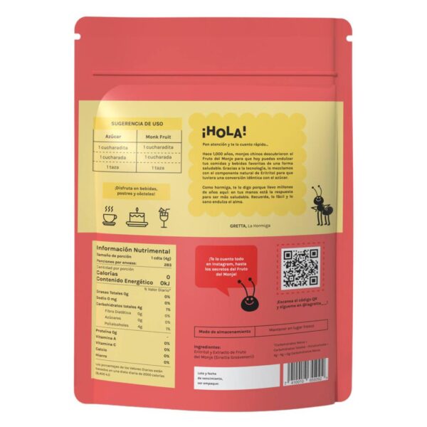 Monk Fruit La Gretta Endulzante 100% Natural sin Calorías 1.13 kg - Imagen 2