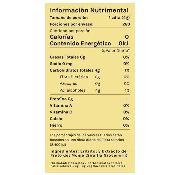 Monk Fruit La Gretta Endulzante 100% Natural sin Calorías 1.13 kg - Imagen 4
