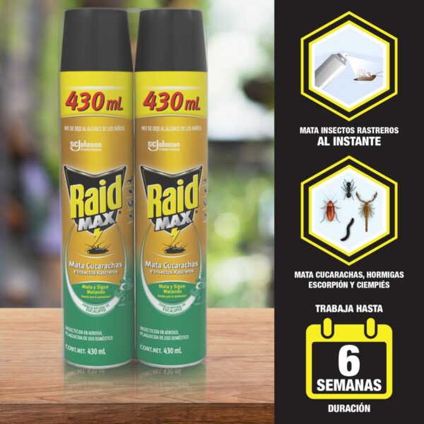 Raid Max Eucalipto 2 Unidades / 430 ml / 14.54 oz - Imagen 2