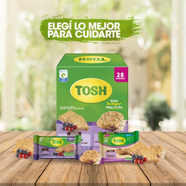 Tosh Galletas con Avena y Galletas con Crema Sabor Yogurt y Arándanos 28 Unidades - Imagen 3