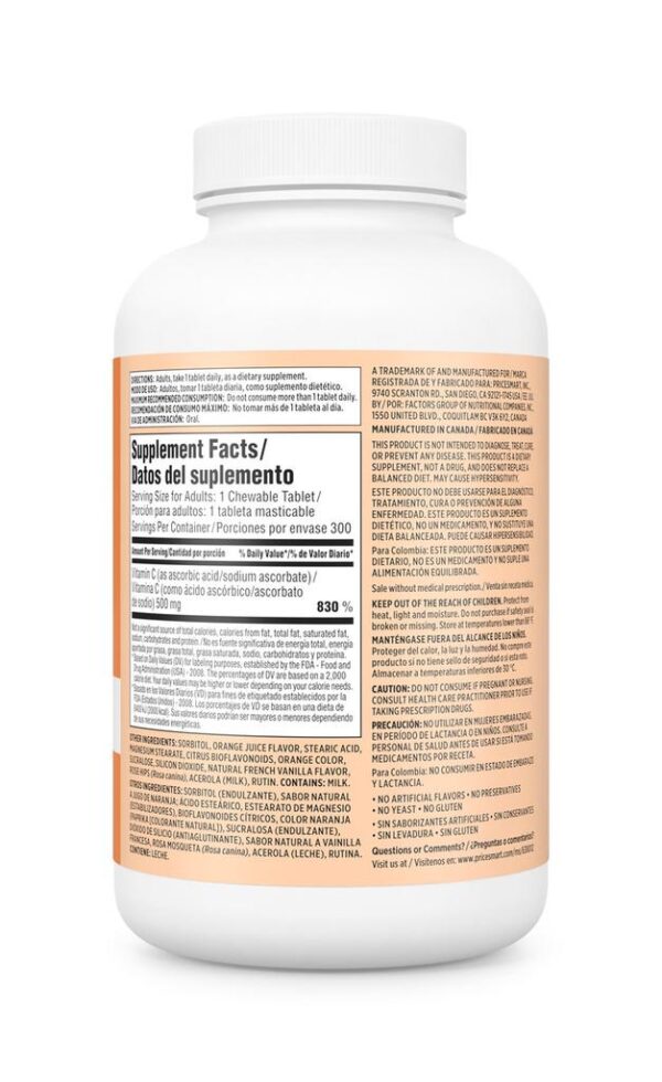 Members Selection Tabletas Masticables de Vitamina C 300 Unidades - Imagen 2